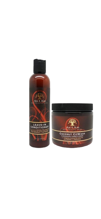 As Leave-In Conditioner 8 Ounce and Coconut Cowash Cleansing Conditioner |16 Ounce