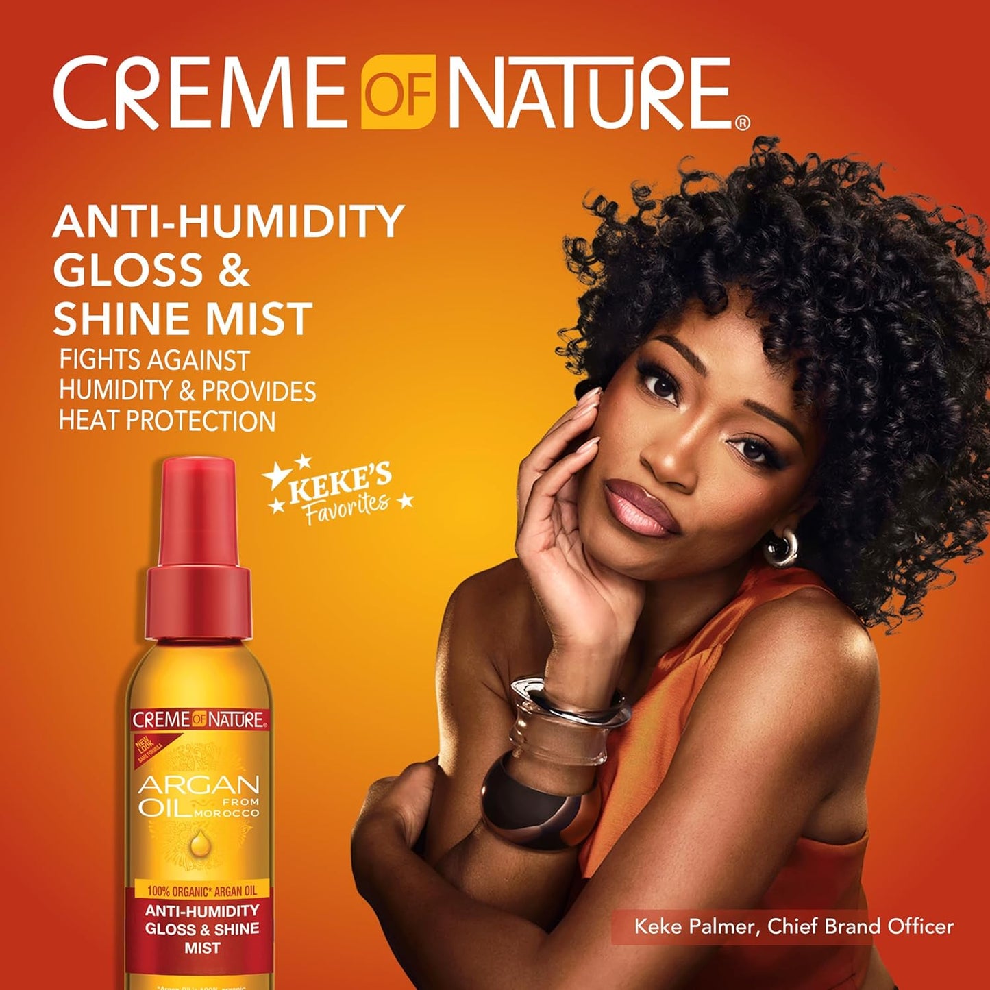 , Argan Oil anti Humidity Gloss & Shine Mist, Argan Oil of Morocco, Provides Heat Protection, 4 Fl Oz