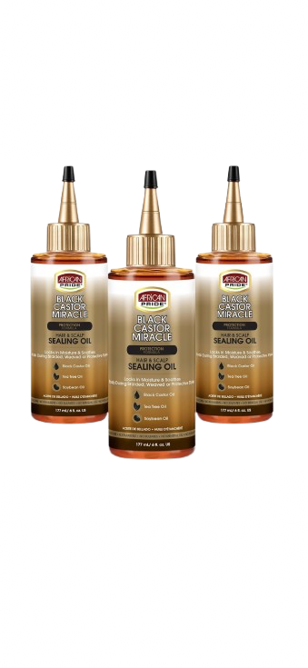 Black Castor Miracle Hair & Scalp Sealing Oil | 6Oz (Pack of 3)